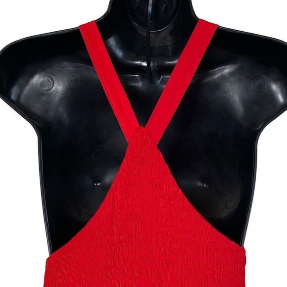 Urban Outfitters Valerie Smocked Satin Midi Dress Sz S - Picture 9 of 16